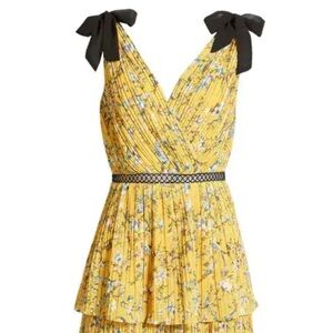 Lulu's Yellow Floral Tiered Maxi with Tie Straps